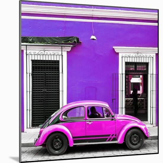 ¡Viva Mexico! Square Collection - VW Beetle Car - Purple & Deep Pink-Philippe Hugonnard-Mounted Photographic Print