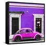 ¡Viva Mexico! Square Collection - VW Beetle Car - Purple & Deep Pink-Philippe Hugonnard-Framed Stretched Canvas