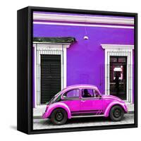 ¡Viva Mexico! Square Collection - VW Beetle Car - Purple & Deep Pink-Philippe Hugonnard-Framed Stretched Canvas