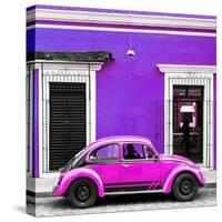¡Viva Mexico! Square Collection - VW Beetle Car - Purple & Deep Pink-Philippe Hugonnard-Stretched Canvas