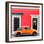 ¡Viva Mexico! Square Collection - VW Beetle Car - Red & Orange-Philippe Hugonnard-Framed Photographic Print