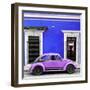 ¡Viva Mexico! Square Collection - VW Beetle Car - Royal Blue & Purple-Philippe Hugonnard-Framed Photographic Print