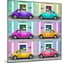 ¡Viva Mexico! Square Collection - VW Beetle Cars with Color Facades II-Philippe Hugonnard-Mounted Photographic Print