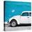 ¡Viva Mexico! Square Collection - White VW Beetle Car & Blue Wall-Philippe Hugonnard-Stretched Canvas