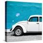 ¡Viva Mexico! Square Collection - White VW Beetle Car & Blue Wall-Philippe Hugonnard-Stretched Canvas