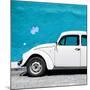 ¡Viva Mexico! Square Collection - White VW Beetle Car & Blue Wall-Philippe Hugonnard-Mounted Photographic Print