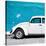 ¡Viva Mexico! Square Collection - White VW Beetle Car & Blue Wall-Philippe Hugonnard-Stretched Canvas