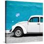 ¡Viva Mexico! Square Collection - White VW Beetle Car & Blue Wall-Philippe Hugonnard-Stretched Canvas
