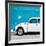 ¡Viva Mexico! Square Collection - White VW Beetle Car & Blue Wall-Philippe Hugonnard-Framed Photographic Print