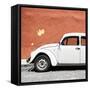 ¡Viva Mexico! Square Collection - White VW Beetle Car & Brick Wall-Philippe Hugonnard-Framed Stretched Canvas