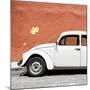 ¡Viva Mexico! Square Collection - White VW Beetle Car & Brick Wall-Philippe Hugonnard-Mounted Photographic Print