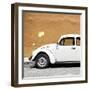 ¡Viva Mexico! Square Collection - White VW Beetle Car & Dark Beige Wall-Philippe Hugonnard-Framed Photographic Print