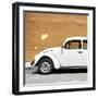 ¡Viva Mexico! Square Collection - White VW Beetle Car & Dark Beige Wall-Philippe Hugonnard-Framed Photographic Print