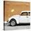 ¡Viva Mexico! Square Collection - White VW Beetle Car & Dark Beige Wall-Philippe Hugonnard-Stretched Canvas