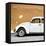 ¡Viva Mexico! Square Collection - White VW Beetle Car & Dark Beige Wall-Philippe Hugonnard-Framed Stretched Canvas