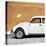 ¡Viva Mexico! Square Collection - White VW Beetle Car & Dark Beige Wall-Philippe Hugonnard-Stretched Canvas