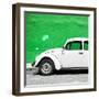 ¡Viva Mexico! Square Collection - White VW Beetle Car & Green Wall-Philippe Hugonnard-Framed Photographic Print