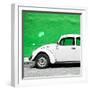 ¡Viva Mexico! Square Collection - White VW Beetle Car & Green Wall-Philippe Hugonnard-Framed Photographic Print