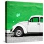 ¡Viva Mexico! Square Collection - White VW Beetle Car & Green Wall-Philippe Hugonnard-Stretched Canvas