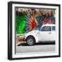 ¡Viva Mexico! Square Collection - White VW Beetle Car in Cancun-Philippe Hugonnard-Framed Photographic Print