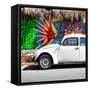 ¡Viva Mexico! Square Collection - White VW Beetle Car in Cancun-Philippe Hugonnard-Framed Stretched Canvas