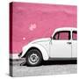 ¡Viva Mexico! Square Collection - White VW Beetle Car & Pink Wall-Philippe Hugonnard-Stretched Canvas