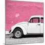 ¡Viva Mexico! Square Collection - White VW Beetle Car & Pink Wall-Philippe Hugonnard-Mounted Photographic Print