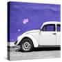 ¡Viva Mexico! Square Collection - White VW Beetle Car & Purple Wall-Philippe Hugonnard-Stretched Canvas