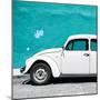 ¡Viva Mexico! Square Collection - White VW Beetle Car & Turquoise Wall-Philippe Hugonnard-Mounted Photographic Print