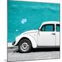 ¡Viva Mexico! Square Collection - White VW Beetle Car & Turquoise Wall-Philippe Hugonnard-Mounted Photographic Print