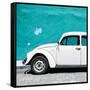 ¡Viva Mexico! Square Collection - White VW Beetle Car & Turquoise Wall-Philippe Hugonnard-Framed Stretched Canvas