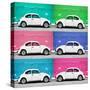 ¡Viva Mexico! Square Collection - White VW Beetle Cars & Color Walls II-Philippe Hugonnard-Stretched Canvas