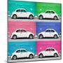 ¡Viva Mexico! Square Collection - White VW Beetle Cars & Color Walls II-Philippe Hugonnard-Mounted Photographic Print