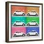 ¡Viva Mexico! Square Collection - White VW Beetle Cars & Color Walls-Philippe Hugonnard-Framed Photographic Print