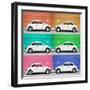 ¡Viva Mexico! Square Collection - White VW Beetle Cars & Color Walls-Philippe Hugonnard-Framed Photographic Print