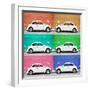 ¡Viva Mexico! Square Collection - White VW Beetle Cars & Color Walls-Philippe Hugonnard-Framed Photographic Print