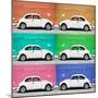 ¡Viva Mexico! Square Collection - White VW Beetle Cars & Color Walls-Philippe Hugonnard-Mounted Photographic Print