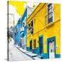 ¡Viva Mexico! Square Collection - Yellow & Blue Facades of Guanajuato-Philippe Hugonnard-Stretched Canvas