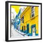 ¡Viva Mexico! Square Collection - Yellow & Blue Facades of Guanajuato-Philippe Hugonnard-Framed Photographic Print