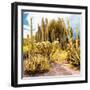 ¡Viva Mexico! Square Collection - Yellow Cardon Cactus III-Philippe Hugonnard-Framed Photographic Print