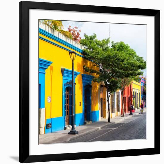 ¡Viva Mexico! Square Collection - Yellow Facade in Oaxaca-Philippe Hugonnard-Framed Photographic Print