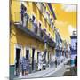 ¡Viva Mexico! Square Collection - Yellow Street in Guanajuato-Philippe Hugonnard-Mounted Photographic Print