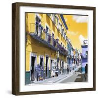 ¡Viva Mexico! Square Collection - Yellow Street in Guanajuato-Philippe Hugonnard-Framed Photographic Print