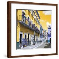 ¡Viva Mexico! Square Collection - Yellow Street in Guanajuato-Philippe Hugonnard-Framed Photographic Print