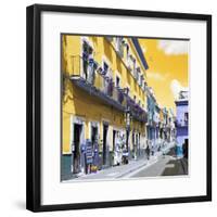 ¡Viva Mexico! Square Collection - Yellow Street in Guanajuato-Philippe Hugonnard-Framed Photographic Print
