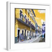 ¡Viva Mexico! Square Collection - Yellow Street in Guanajuato-Philippe Hugonnard-Framed Photographic Print