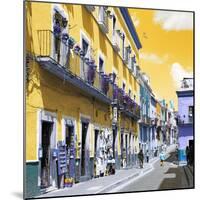 ¡Viva Mexico! Square Collection - Yellow Street in Guanajuato-Philippe Hugonnard-Mounted Photographic Print