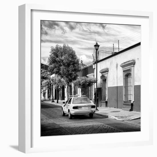 ¡Viva Mexico! Square Collection - Yellow Taxi in Oaxaca II-Philippe Hugonnard-Framed Photographic Print