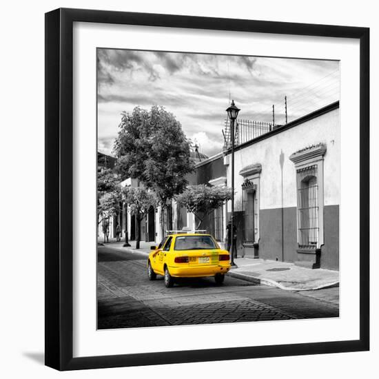 ¡Viva Mexico! Square Collection - Yellow Taxi in Oaxaca III-Philippe Hugonnard-Framed Photographic Print