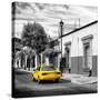 ¡Viva Mexico! Square Collection - Yellow Taxi in Oaxaca III-Philippe Hugonnard-Stretched Canvas